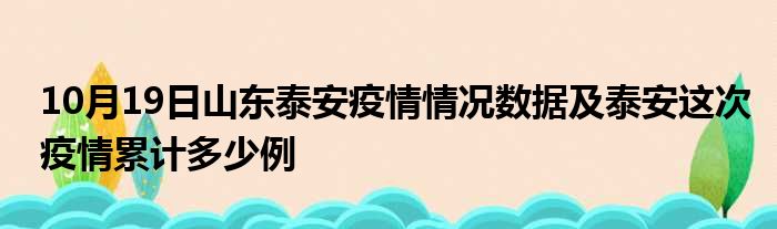 泰安疫情防控最新今天动态报告